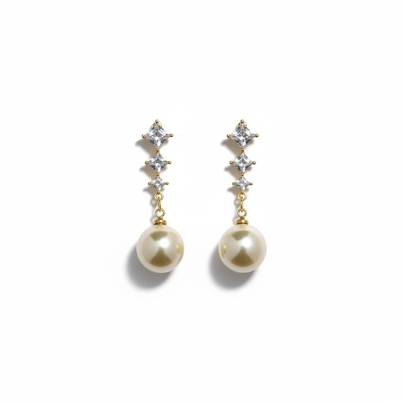Jewelry - Gold and Pearl Drop Earrings